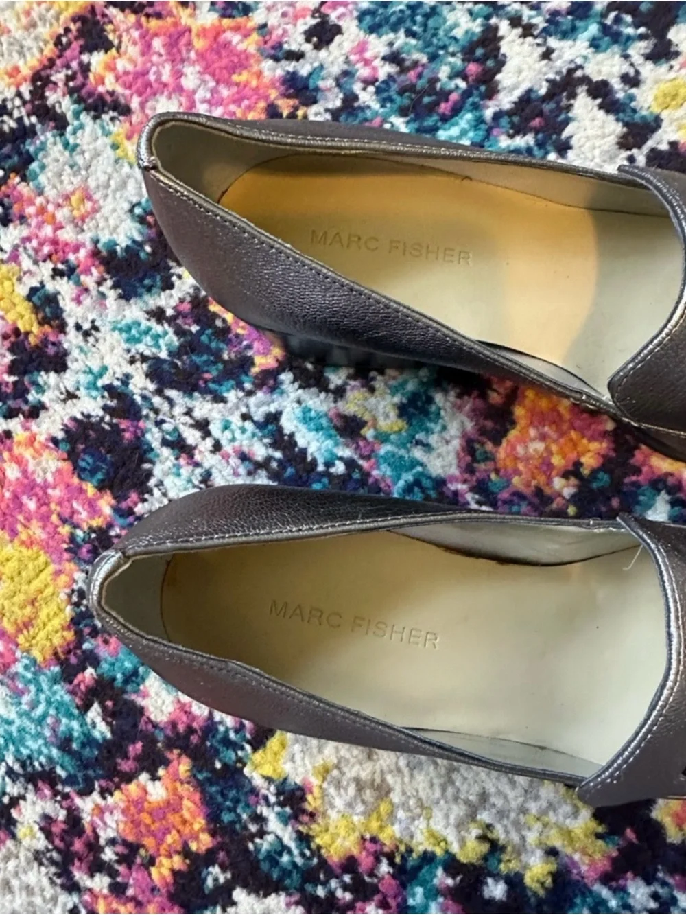 Marc Fisher Phylicia Vegan Pebble Leather Tassel Heeled Loafer New Womens 7